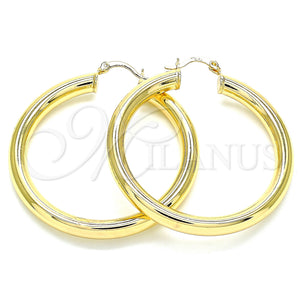 Gold Filled Hoop Earrings — Large Hoop Hollow Design Polished 02. — main product view — SKU 133216 | Oro Laminado aretes de aro — Large Hoop Hollow diseño pulido 02. — SKU 133216