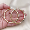 Oro Laminado Large Hoop, Gold Filled Style Hollow Design, Polished, Golden Finish, 02.170.0314.60