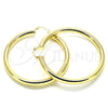 Oro Laminado Large Hoop, Gold Filled Style Hollow Design, Polished, Golden Finish, 02.170.0314.60