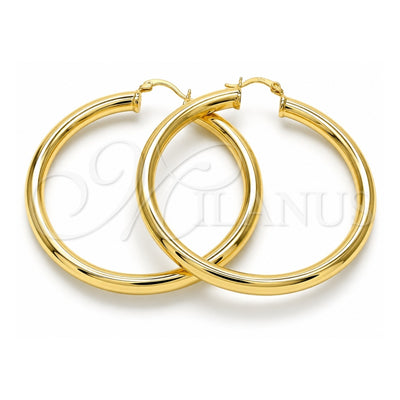 Oro Laminado Large Hoop, Gold Filled Style Hollow Design, Polished, Golden Finish, 02.170.0314.60