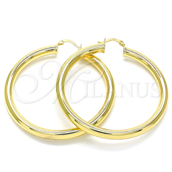 Gold Filled Hoop Earrings — Large Hoop Hollow Design Polished 02. — main product view — SKU 133217 | Oro Laminado aretes de aro — Large Hoop Hollow diseño pulido 02. — SKU 133217