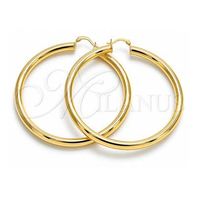 Oro Laminado Extra Large Hoop, Gold Filled Style Hollow Design, Polished, Golden Finish, 02.170.0314.70