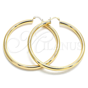 Gold Filled Hoop Earrings — Extra Large Hoop Hollow Design Polished 02. — main product view — SKU 133218 | Oro Laminado aretes de aro — Extra Large Hoop Hollow diseño pulido 02. — SKU 133218