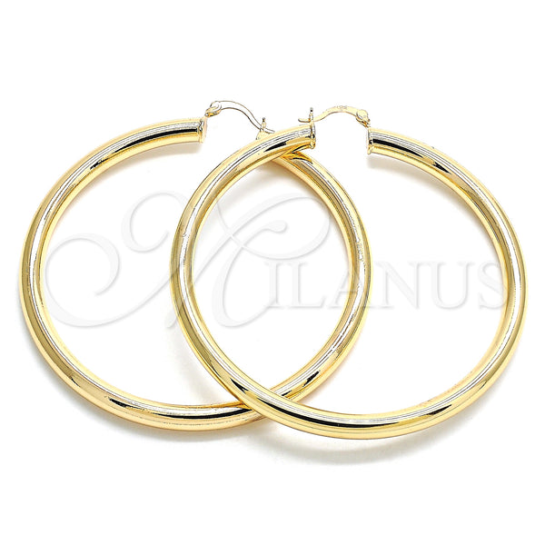 Gold Filled Hoop Earrings — Extra Large Hoop Hollow Design Polished 02. — main product view — SKU 133218 | Oro Laminado aretes de aro — Extra Large Hoop Hollow diseño pulido 02. — SKU 133218