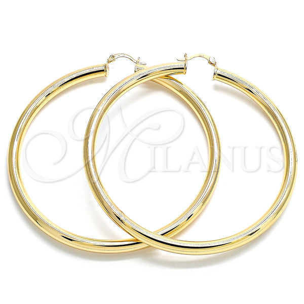 Gold Filled Hoop Earrings — Extra Large Hoop Hollow Design Polished 02. — main product view — SKU 133219 | Oro Laminado aretes de aro — Extra Large Hoop Hollow diseño pulido 02. — SKU 133219