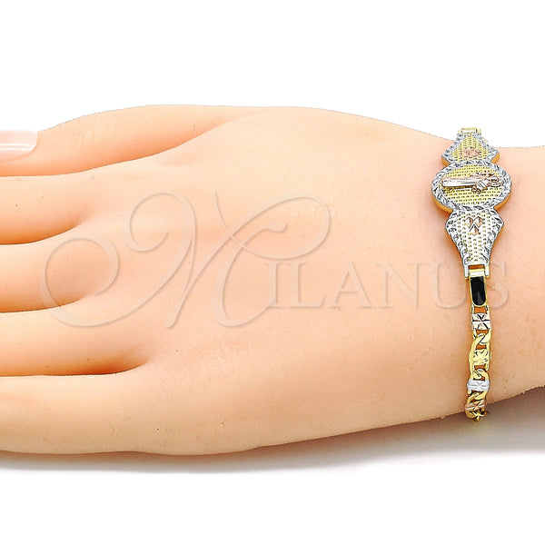 Gold Filled Bracelet — Fancy Bracelet San Benito and Heart Design Polished — alternate product view — SKU 133247 | Oro Laminado brazalete — elegante Bracelet San Benito and corazón diseño pulido — SKU 133247