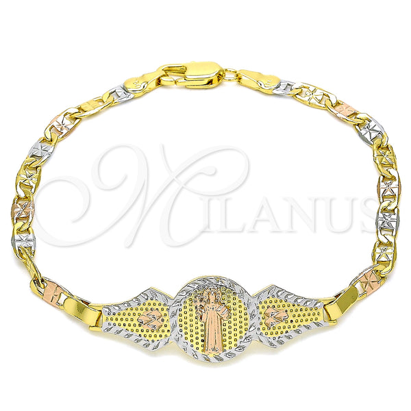 Gold Filled Bracelet — Fancy Bracelet San Benito and Heart Design Polished — main product view — SKU 133247 | Oro Laminado brazalete — elegante Bracelet San Benito and corazón diseño pulido — SKU 133247