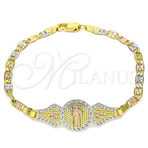 Gold Filled Bracelet — Fancy Bracelet San Benito and Heart Design Polished — main product view — SKU 133247 | Oro Laminado brazalete — elegante Bracelet San Benito and corazón diseño pulido — SKU 133247