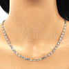 Oro Laminado Basic Necklace, Gold Filled Style Mariner Design, Diamond Cutting Finish, Tricolor, 04.65.0207.24 (04 MM Thickness, 24 Inches Length)