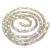 Oro Laminado Basic Necklace, Gold Filled Style Mariner Design, Diamond Cutting Finish, Tricolor, 04.65.0207.24 (04 MM Thickness, 24 Inches Length)