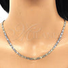 Oro Laminado Basic Necklace, Gold Filled Style Mariner Design, Diamond Cutting Finish, Tricolor, 04.65.0209.24 (04 MM Thickness, 24 Inches Length)