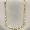 Oro Laminado Basic Necklace, Gold Filled Style Mariner Design, Diamond Cutting Finish, Tricolor, 04.65.0209.24 (04 MM Thickness, 24 Inches Length)