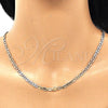 Oro Laminado Basic Necklace, Gold Filled Style Diamond Cutting Finish, Tricolor, 04.65.0210.24 (04 MM Thickness, 24 Inches Length)
