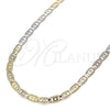 Oro Laminado Basic Necklace, Gold Filled Style Diamond Cutting Finish, Tricolor, 04.65.0210.24 (04 MM Thickness, 24 Inches Length)