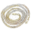Oro Laminado Basic Necklace, Gold Filled Style Diamond Cutting Finish, Tricolor, 04.65.0210.24 (04 MM Thickness, 24 Inches Length)
