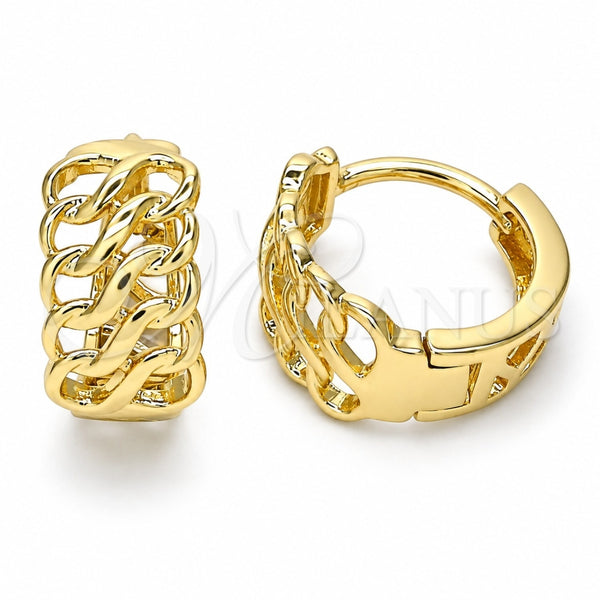 Oro Laminado Huggie Hoop, Gold Filled Style Polished, Golden Finish, 02.195.0117.15