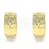 Oro Laminado Huggie Hoop, Gold Filled Style Diamond Cutting Finish, Golden Finish, 02.195.0118.15