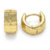 Oro Laminado Huggie Hoop, Gold Filled Style Diamond Cutting Finish, Golden Finish, 02.195.0118.15