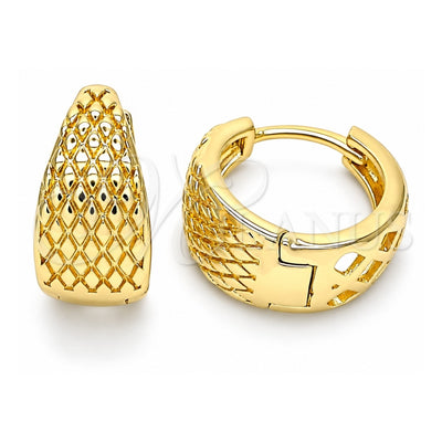 Oro Laminado Huggie Hoop, Gold Filled Style Polished, Golden Finish, 02.195.0121.15