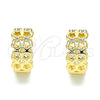 Oro Laminado Huggie Hoop, Gold Filled Style Star Design, Polished, Golden Finish, 02.195.0122.15