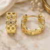 Oro Laminado Huggie Hoop, Gold Filled Style Star Design, Polished, Golden Finish, 02.195.0122.15