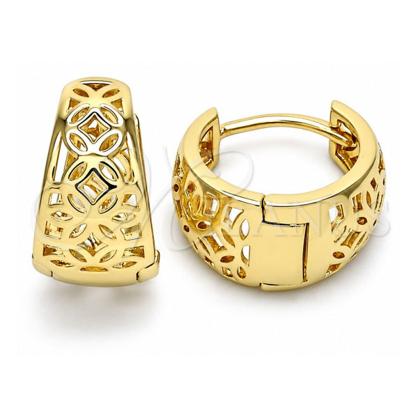 Oro Laminado Huggie Hoop, Gold Filled Style Polished, Golden Finish, 02.195.0123.15