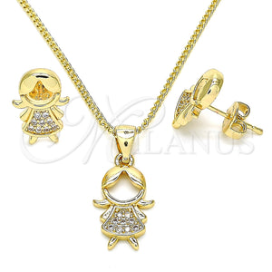Gold Filled Ring — Earring and Pendant Adult Set Little Girl Design — main product view — SKU 133276 | Oro Laminado anillo — Earring and Pendant Adult Set Little Girl diseño — SKU 133276