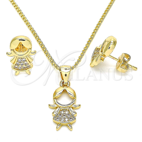 Gold Filled Ring — Earring and Pendant Adult Set Little Girl Design — main product view — SKU 133276 | Oro Laminado anillo — Earring and Pendant Adult Set Little Girl diseño — SKU 133276