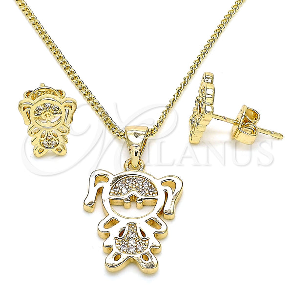 Gold Filled Ring — Earring and Pendant Adult Set Little Girl Design — main product view — SKU 133277 | Oro Laminado anillo — Earring and Pendant Adult Set Little Girl diseño — SKU 133277