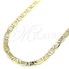 Oro Laminado Basic Necklace, Gold Filled Style Mariner Design, Diamond Cutting Finish, Golden Finish, 04.63.1357.20 (05 MM Thickness, 20 Inches Length)