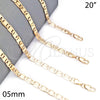 Oro Laminado Basic Necklace, Gold Filled Style Mariner Design, Diamond Cutting Finish, Golden Finish, 04.63.1357.20 (05 MM Thickness, 20 Inches Length)