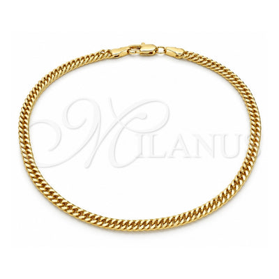 Oro Laminado Basic Anklet, Gold Filled Style Polished, Golden Finish, 04.63.1403.10 (Thickness, 10 Inches Length)