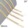Oro Laminado Basic Necklace, Gold Filled Style Polished, Golden Finish, 04.63.1404.24 (06 MM Thickness, 24 Inches Length)
