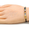 Oro Laminado Fancy Bracelet, Gold Filled Style with Multicolor Cubic Zirconia, Polished, Golden Finish, 03.341.0063.07 (02 MM Thickness, 7 Inches Length)