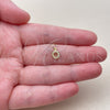 Oro Laminado Fancy Pendant, Gold Filled Style Initials Design, with White Micro Pave, Polished, Golden Finish, 05.341.0040