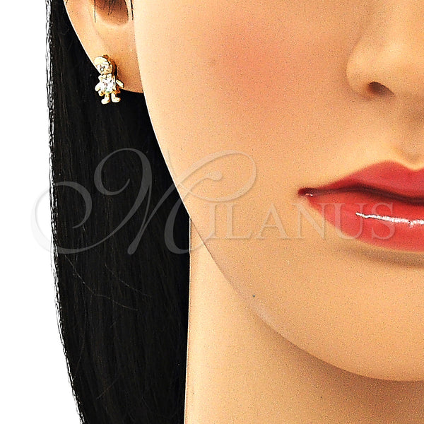 Gold Filled Ring — Stud Earring Little Boy Design with White Cubic — alternate product view — SKU 133362 | Oro Laminado anillo — Stud Earring Little Boy diseño with blanco Cubic — SKU 133362