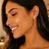 Oro Laminado Stud Earring, Gold Filled Style Little Boy Design, with White Micro Pave, Polished, Golden Finish, 02.156.0420