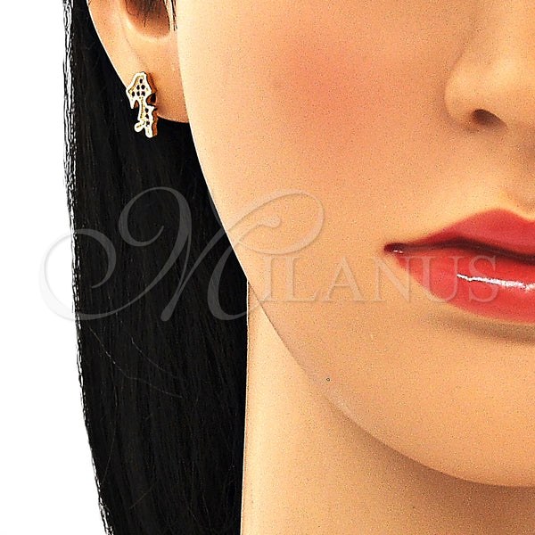 Gold Filled Ring — Stud Earring Little Girl Design with Ruby Micro — alternate product view — SKU 133368 | Oro Laminado anillo — Stud Earring Little Girl diseño with Ruby Micro — SKU 133368