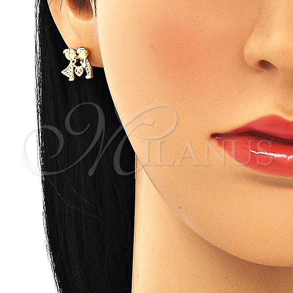 Gold Filled Ring — Stud Earring Little Boy and Little Girl Design — alternate product view — SKU 133369 | Oro Laminado anillo — Stud Earring Little Boy and Little Girl diseño — SKU 133369