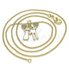 Oro Laminado Pendant Necklace, Gold Filled Style Heart Design, with White Micro Pave, Polished, Golden Finish, 04.156.0252.20 (02 MM Thickness, 20 Inches Length)