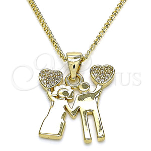 Gold Filled Necklace — Pendant Necklace Heart Design with White Micro Pave — main product view — SKU 133378 | Oro Laminado collar — Pendant Necklace corazón diseño with blanco Micro Pave — SKU 133378