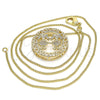 Oro Laminado Pendant Necklace, Gold Filled Style Little Girl Design, with White Micro Pave, Polished, Golden Finish, 04.156.0253.20 (02 MM Thickness, 20 Inches Length)