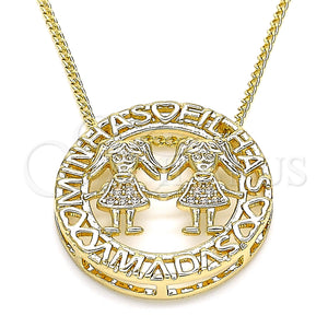 Gold Filled Necklace — Pendant Necklace Little Girl Design with White Micro — main product view — SKU 133379 | Oro Laminado collar — Pendant Necklace Little Girl diseño with blanco Micro — SKU 133379
