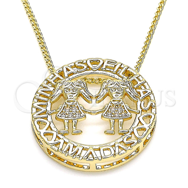 Gold Filled Necklace — Pendant Necklace Little Girl Design with White Micro — main product view — SKU 133379 | Oro Laminado collar — Pendant Necklace Little Girl diseño with blanco Micro — SKU 133379