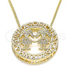 Oro Laminado Pendant Necklace, Gold Filled Style Little Girl Design, with White Micro Pave, Polished, Golden Finish, 04.156.0253.20 (02 MM Thickness, 20 Inches Length)