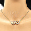 Oro Laminado Pendant Necklace, Gold Filled Style Heart and Little Girl Design, with White Micro Pave, Polished, Golden Finish, 04.156.0257.20 (02 MM Thickness, 20 Inches Length)