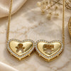 Oro Laminado Pendant Necklace, Gold Filled Style Heart and Little Girl Design, with White Micro Pave, Polished, Golden Finish, 04.156.0257.20 (02 MM Thickness, 20 Inches Length)