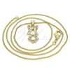 Oro Laminado Pendant Necklace, Gold Filled Style Little Girl Design, with White Micro Pave, Polished, Golden Finish, 04.156.0259.20 (02 MM Thickness, 20 Inches Length)