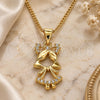 Oro Laminado Pendant Necklace, Gold Filled Style Little Girl Design, with White Micro Pave, Polished, Golden Finish, 04.156.0259.20 (02 MM Thickness, 20 Inches Length)