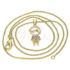 Oro Laminado Pendant Necklace, Gold Filled Style Little Boy Design, with White Micro Pave, Polished, Golden Finish, 04.156.0260.20 (02 MM Thickness, 20 Inches Length)
